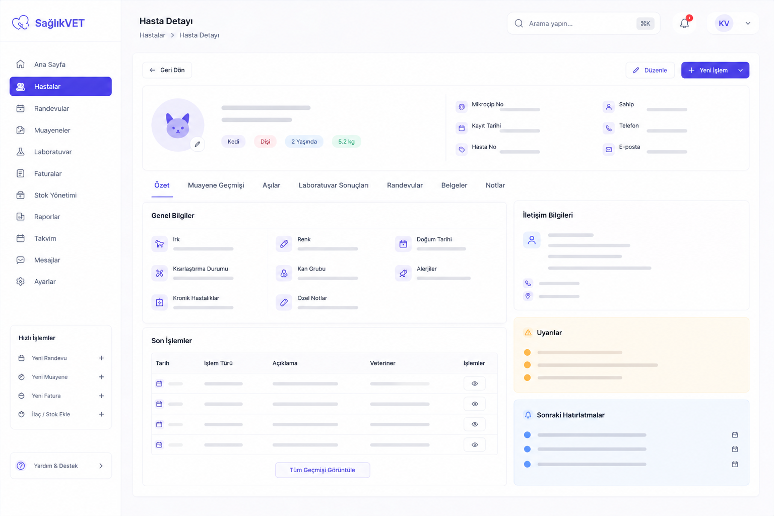 Sağlıksoft hasta profil ekranı